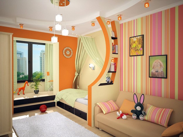 Потолок в детской комнате - 70 фото необычных идей дизайна